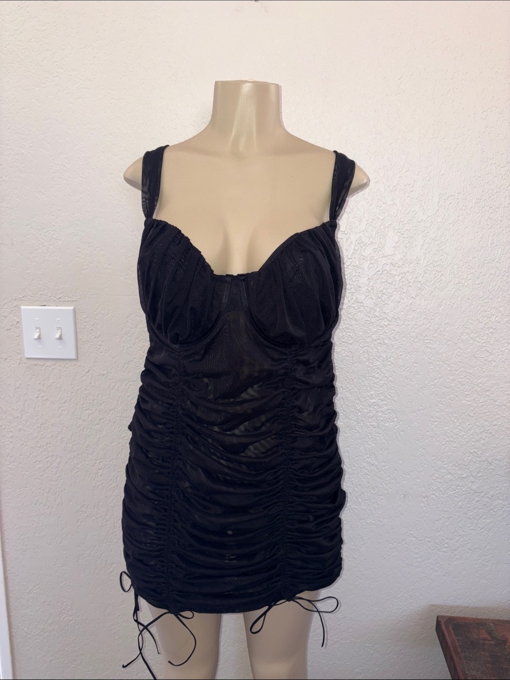 V - #T314 - Torrid Ruched Mesh Chemise - 2X - Picture 6 of 14
